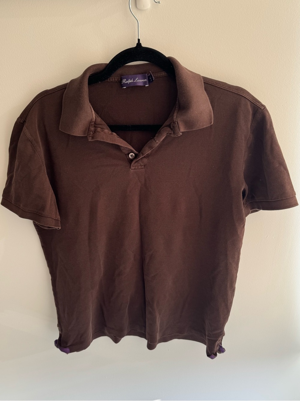 Ralph Lauren Purple Label Brown Short-Sleeve Polo Shirt